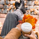 Woman,Holding,Coffee,Cup,Drink,To,Go,Autumn,Fall,Season